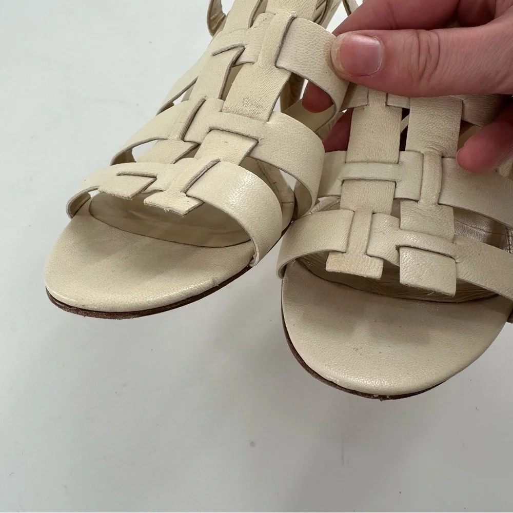 Via Spiga womens heels size 7.5 bone cream leather coastal granny